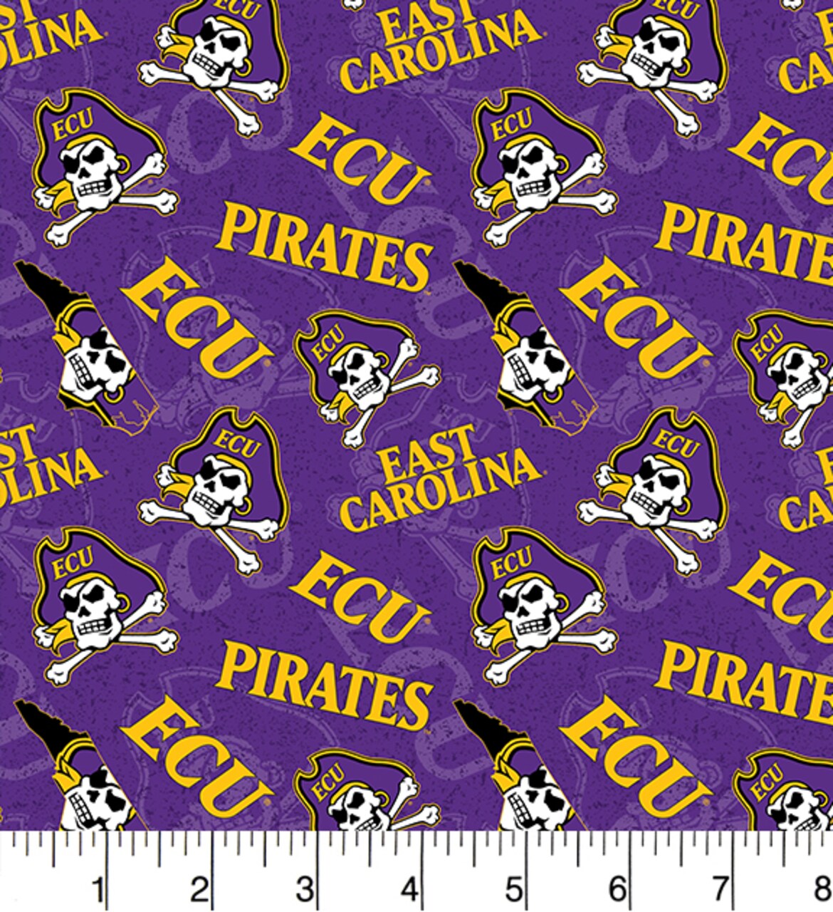 Sykel Enterprises-East Carolina University Cotton Fabric-ECU Pirates Tone On Tone Cotton Quilting Fabric